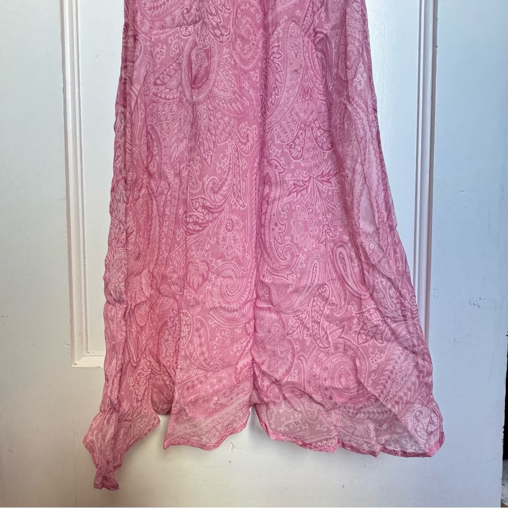 Etro Pink Paisley Sheer Silk Long Dress - Picture 6 of 11